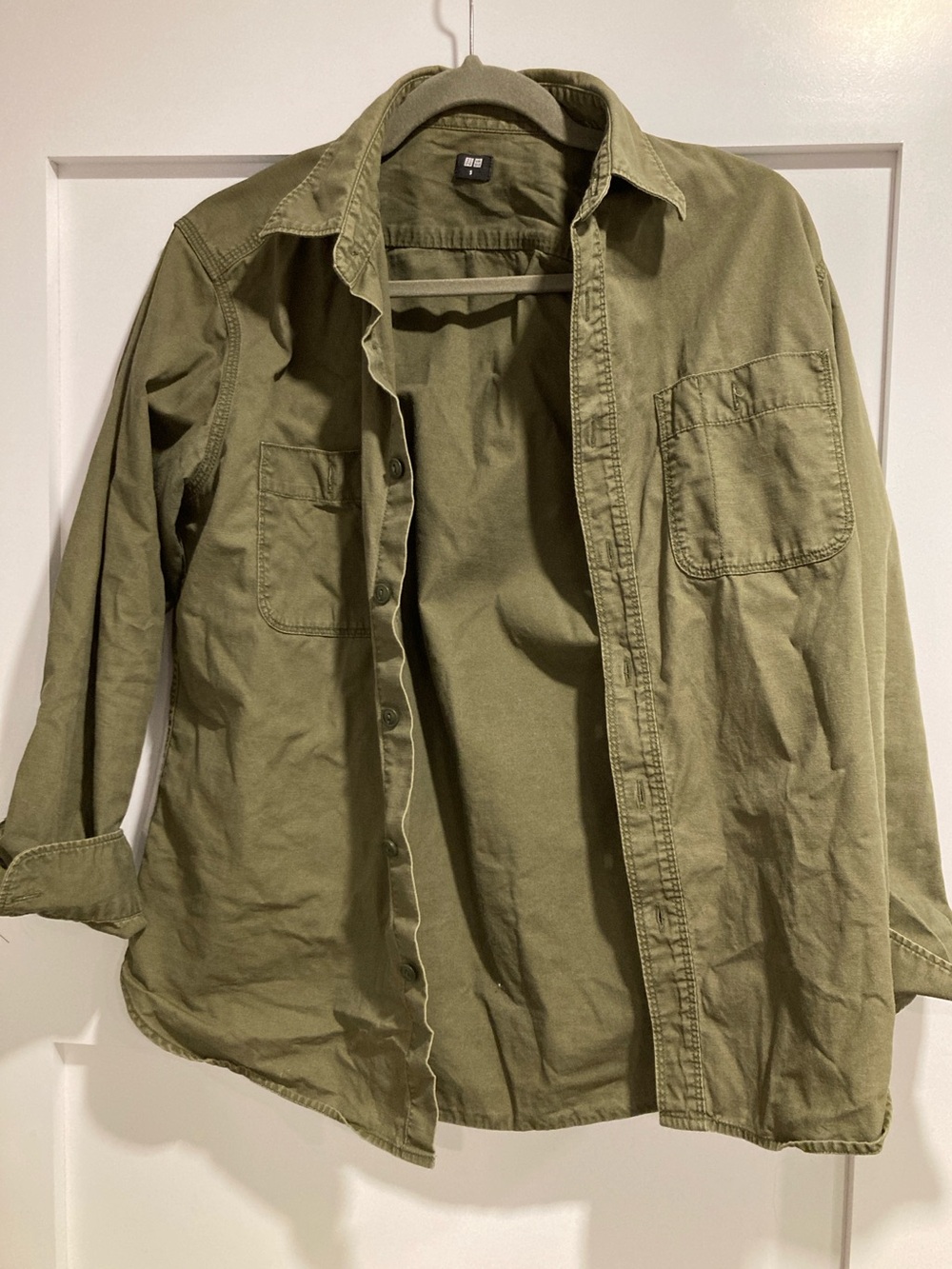 Uniqlo Men's Olive Shirt Jacket - Green